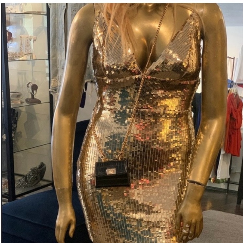 Gold Sequin Dress